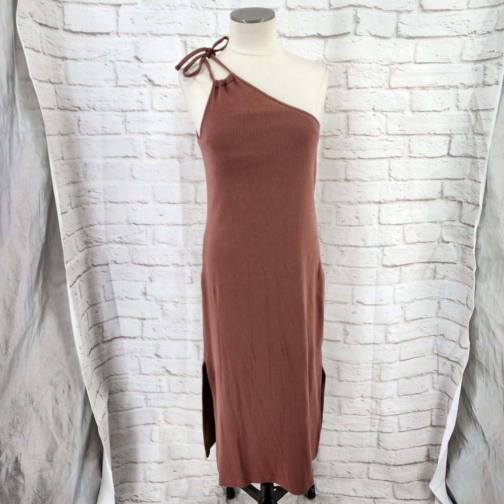 Old Navy Midi Resort Maxi Dress Large Vacation Ribbed Knit Beach Boho Sexy Brown
